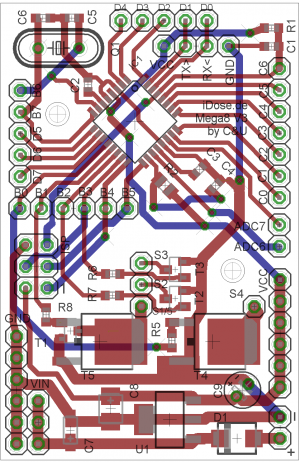 SMD-Basisplatine Mega8 V3